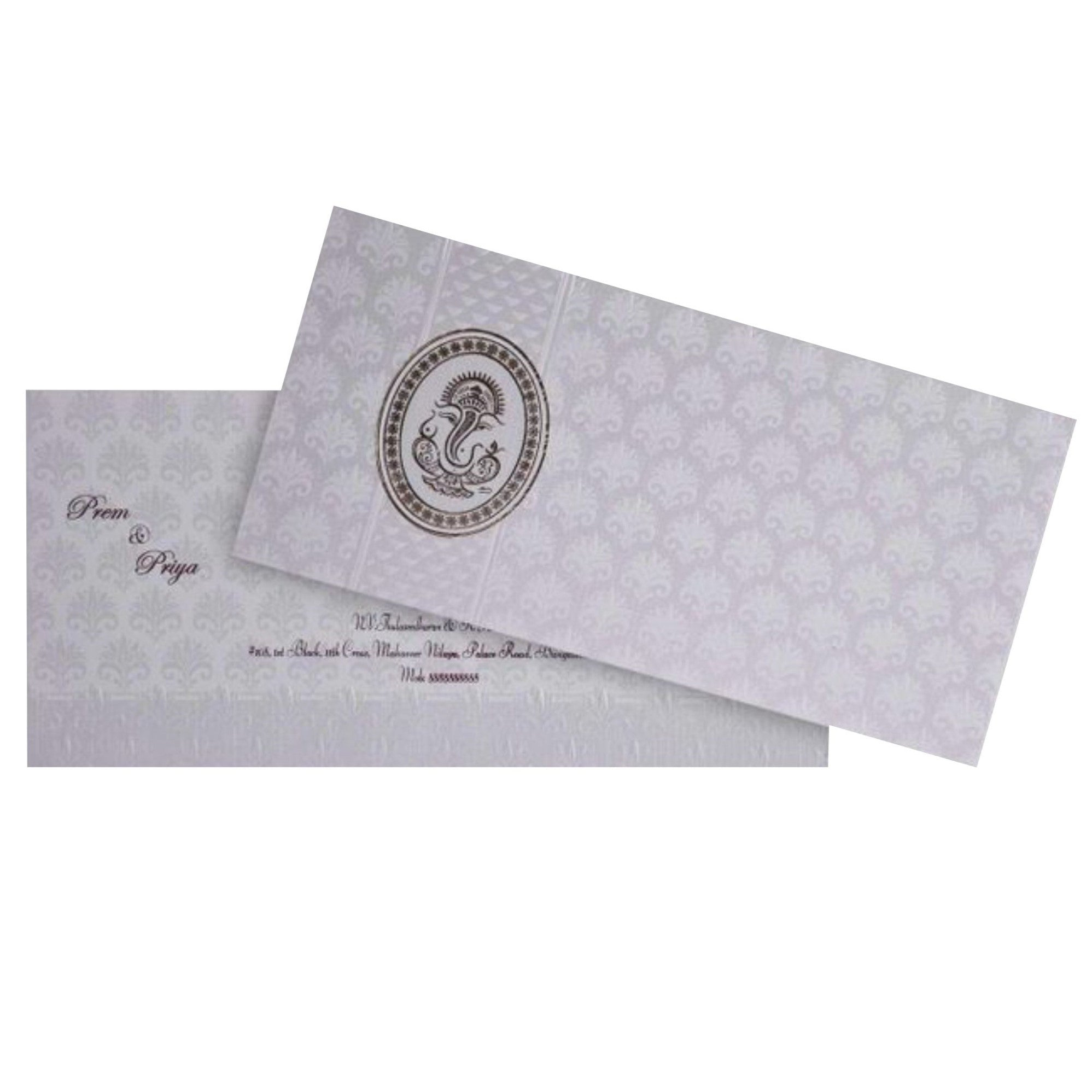 White Personal Invitation Card-KNK2187