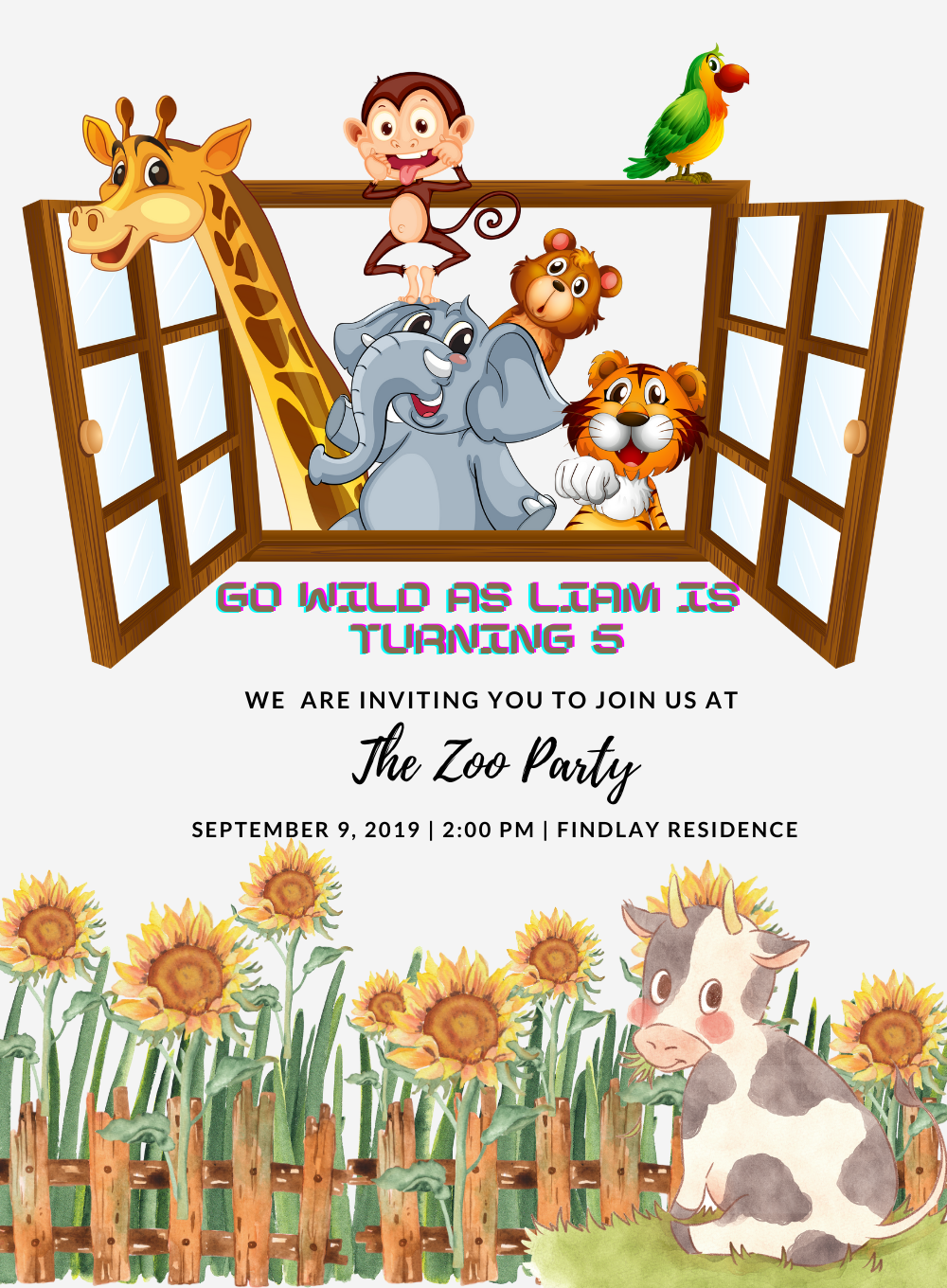 Striped Zoo Animals-King of Cards