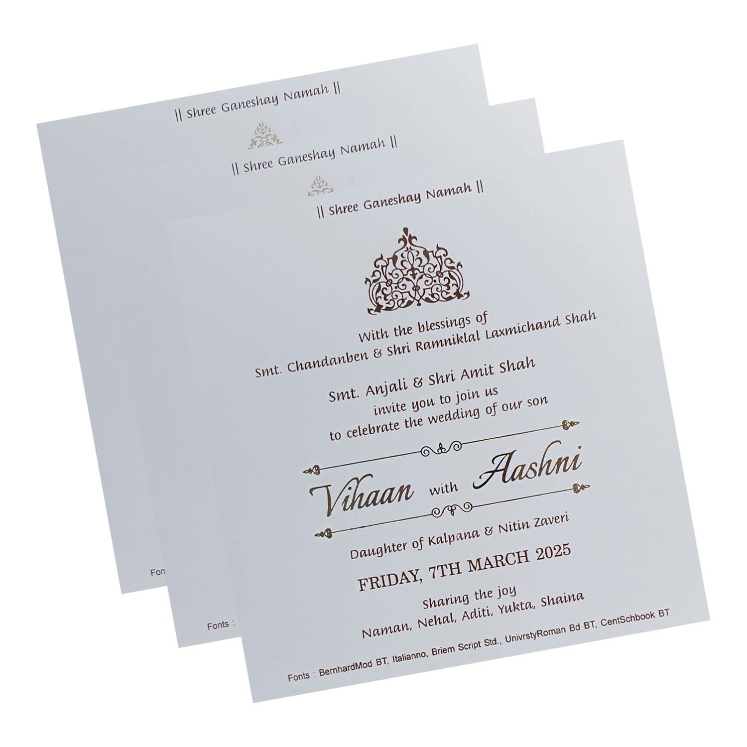 Light Olive Green Padded Invitation-KRC30471