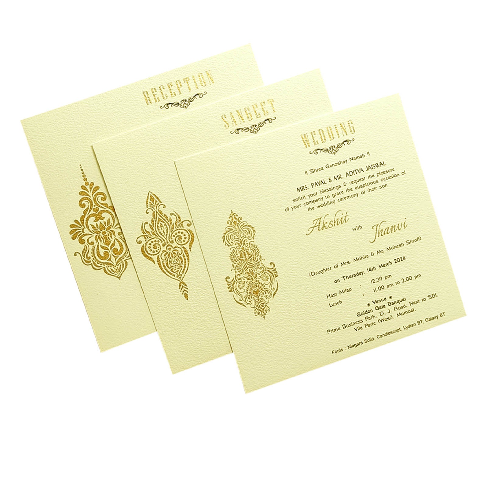 Cream White Invitation Card-KRC29390