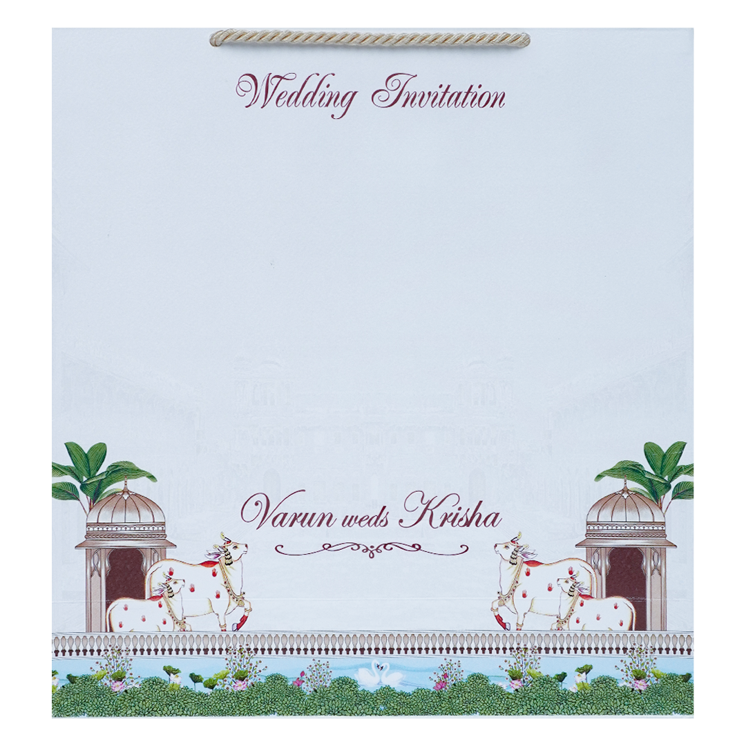 Maroon Royal Palace Wedding Invitation Box-KMMEX8320