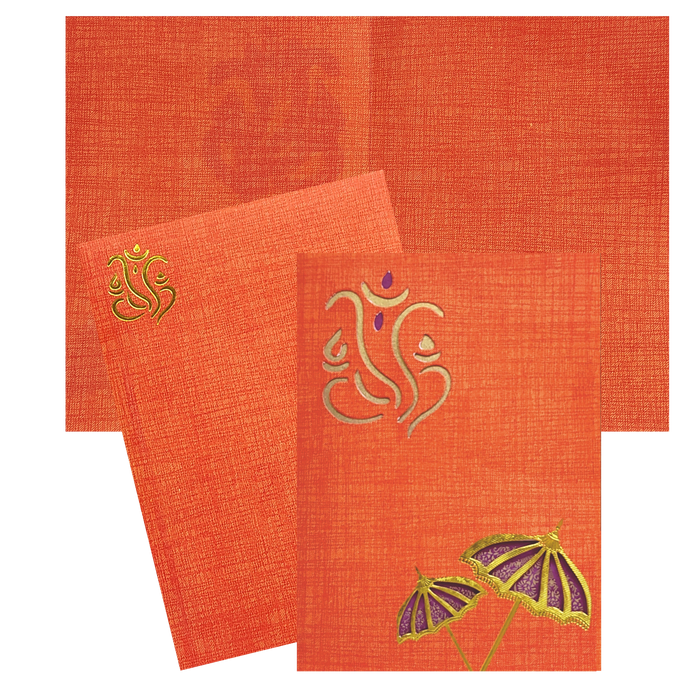 Classic Yellow Shading With Cut Ganesha Wedding Card-King of Cards