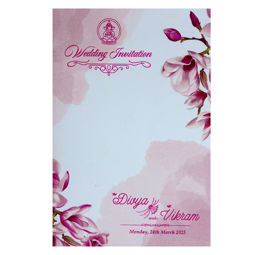 Pink Floral Single Sheet Card-KNS0352P