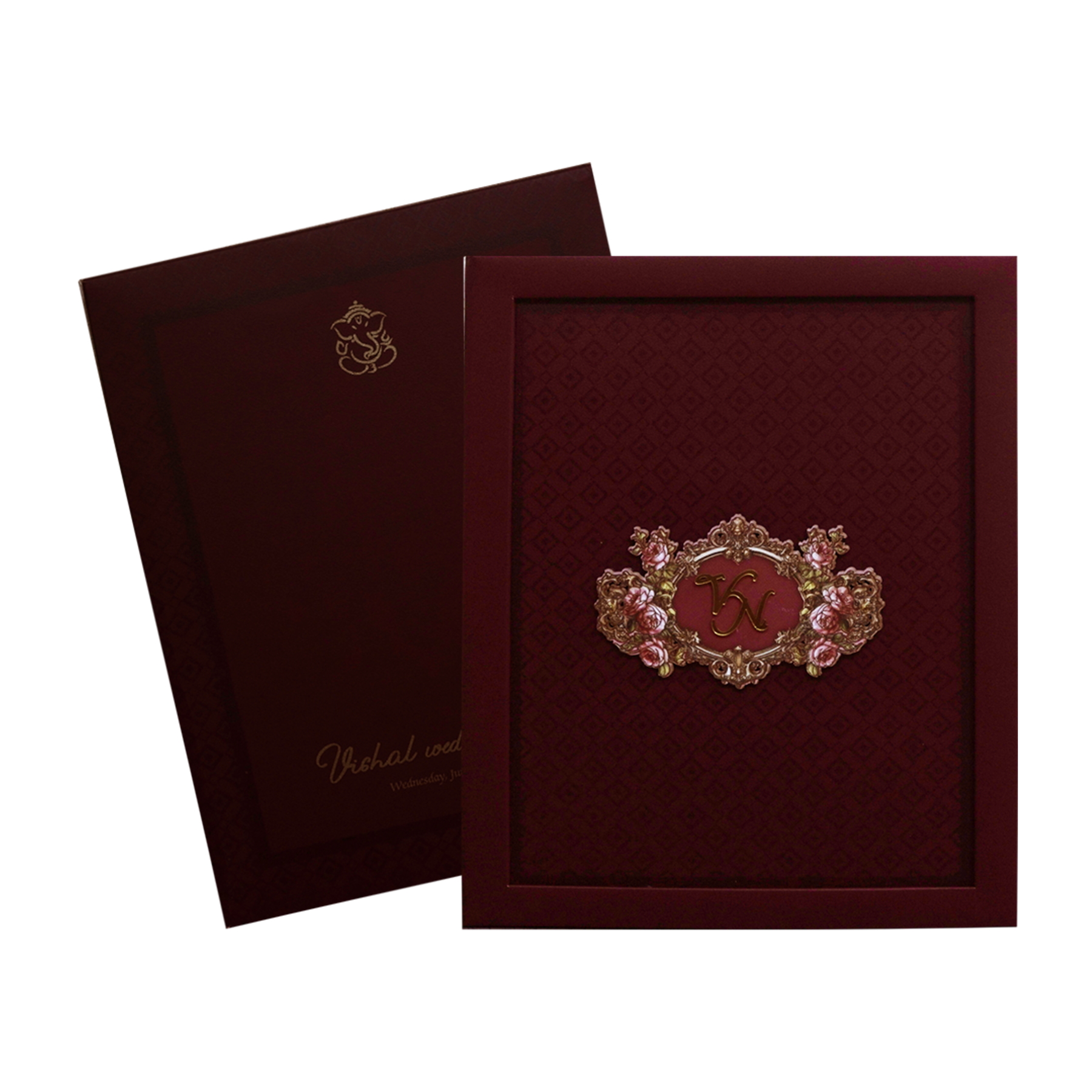 Dark Maroon Premium Invitation Card-KPR24460