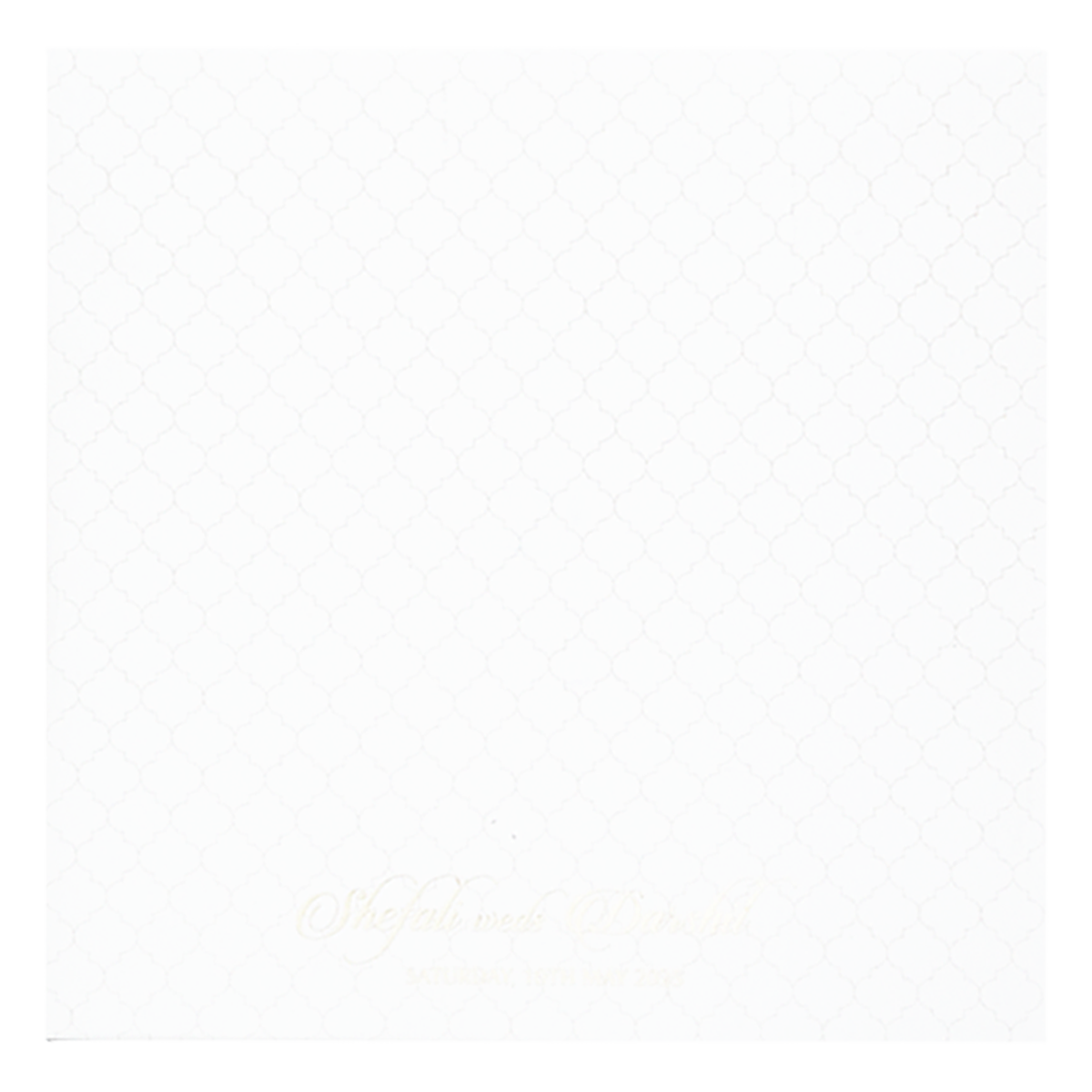 White Embossed Pattern Wedding Card-KPR20080