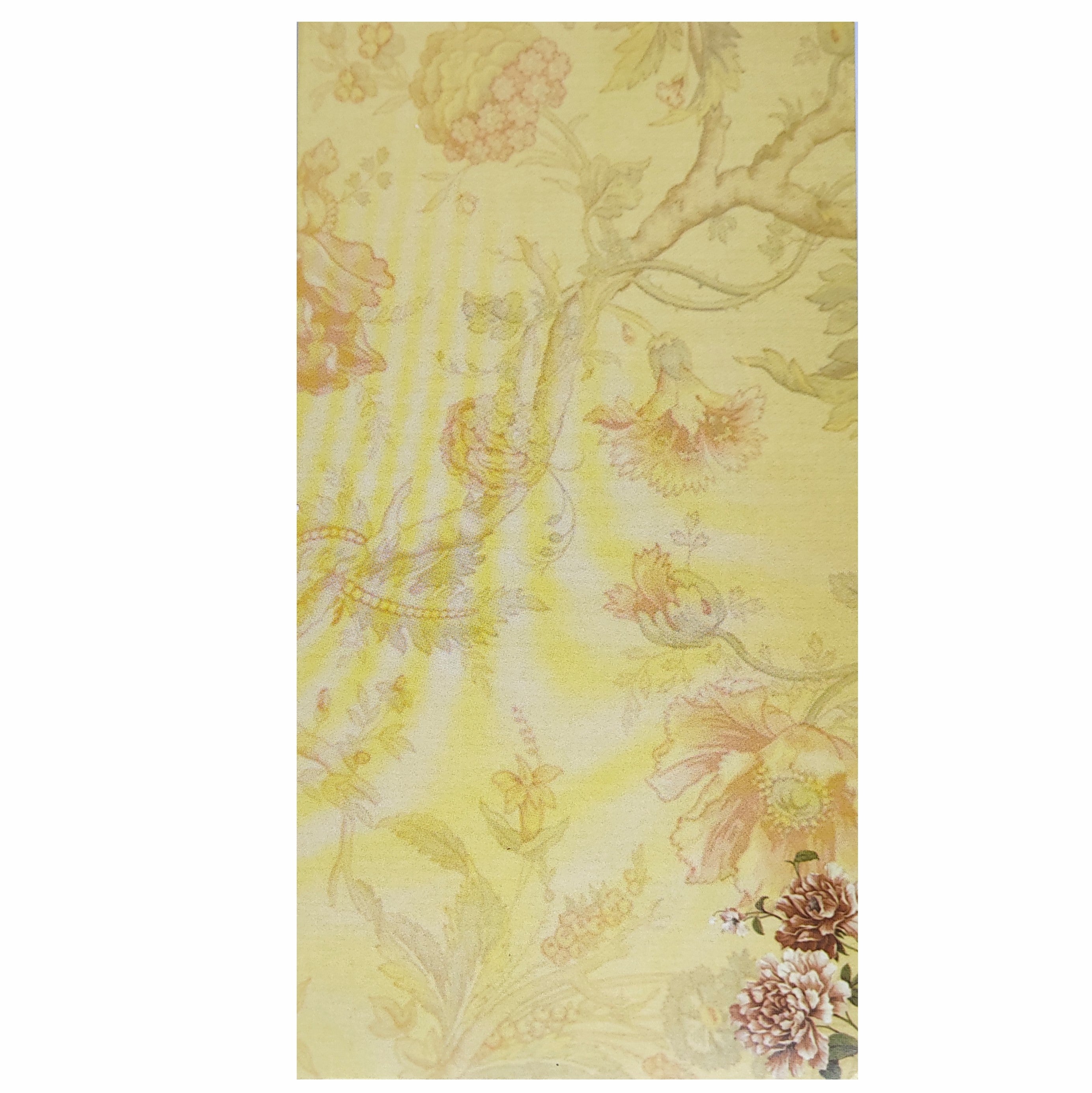 Yellow single sheet floral invitation card-KNS9008FG