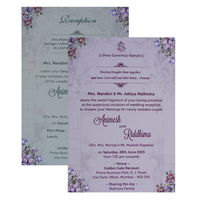 Ivory Grey Padded Invitation-King of Cards