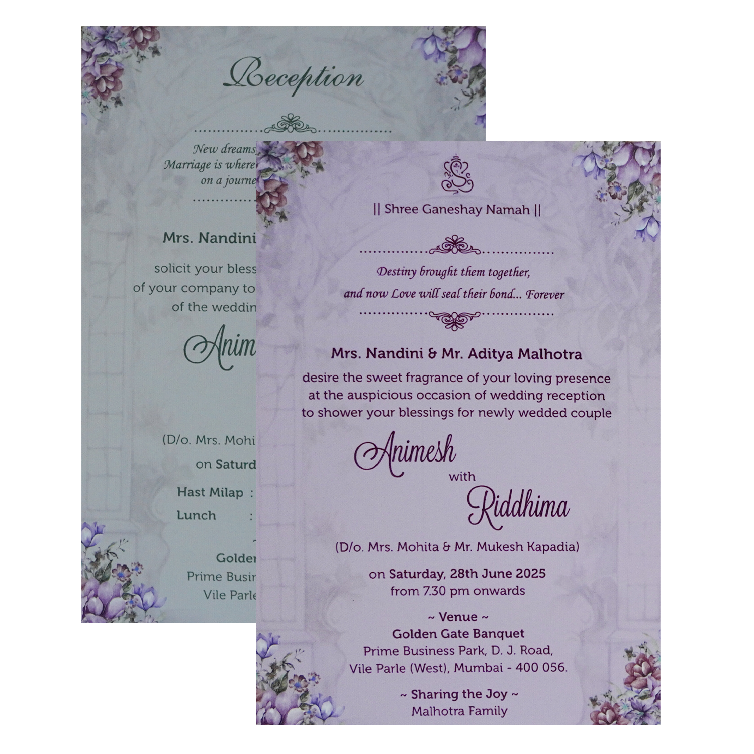 Ivory Grey Padded Invitation-KVN07070