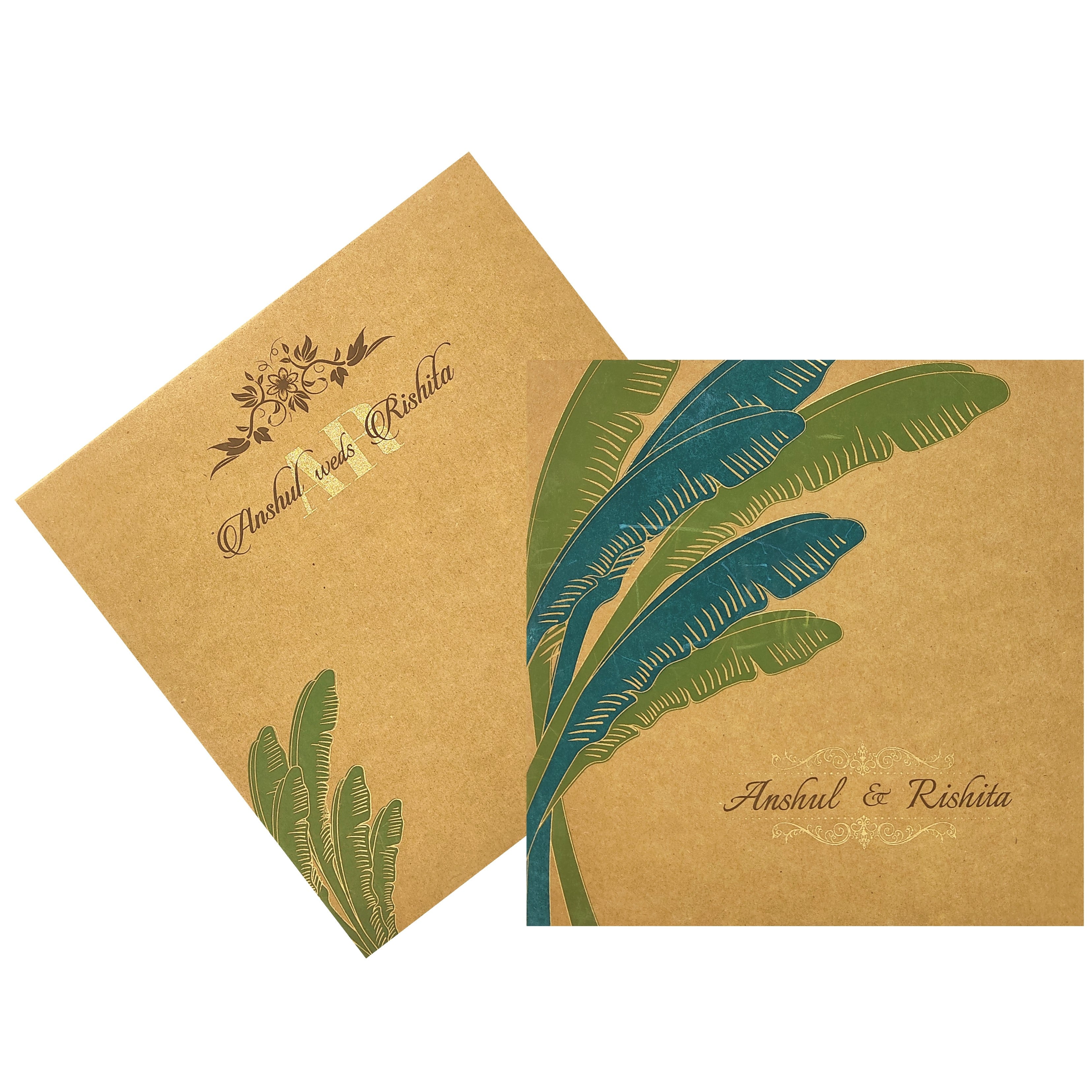 Kakhi Brown Wedding Card-KRC27470