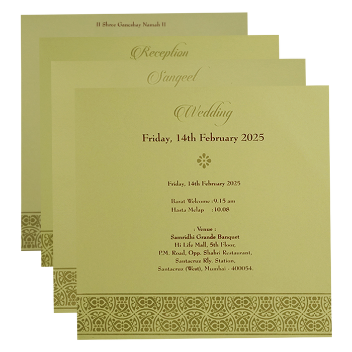 Yellow Wedding Card-King of Cards