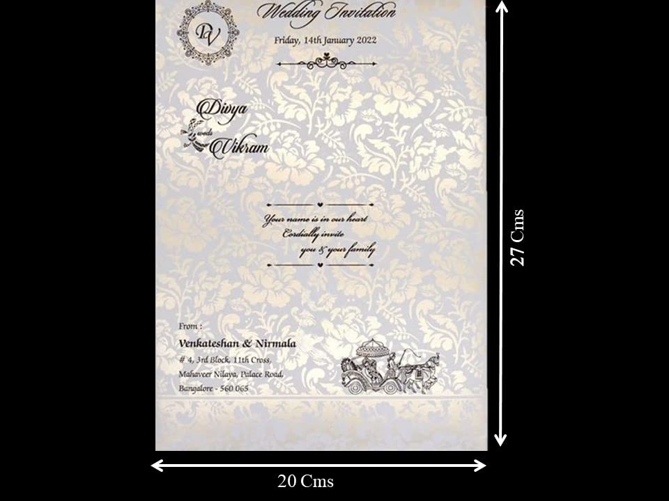 White Jumbo Screen Embossed Floral With Gold Foiling-KNK40500