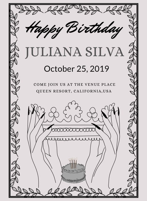 Grey Crown Birthday cards for her-AABCS002