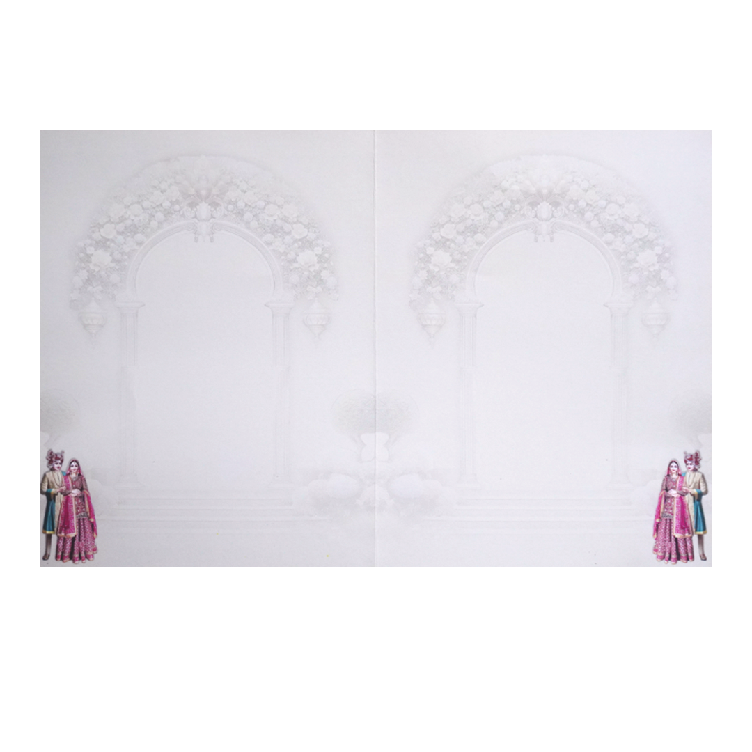 Brown Majestic Bride & Groom Wedding Card-KNKJ1141