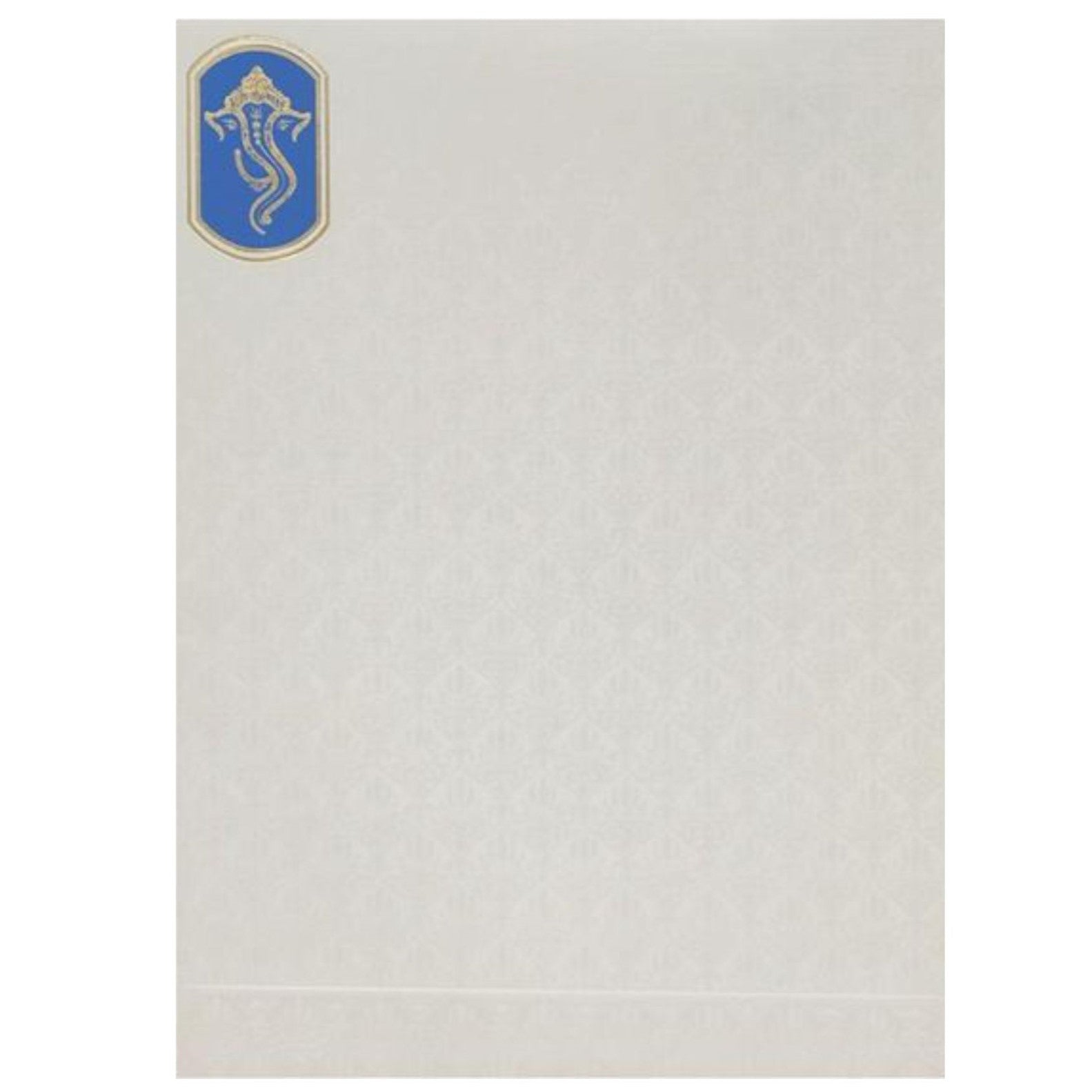 Pristine White Shading With Gold Foiling Ganesha Wedding Card - KNK4083