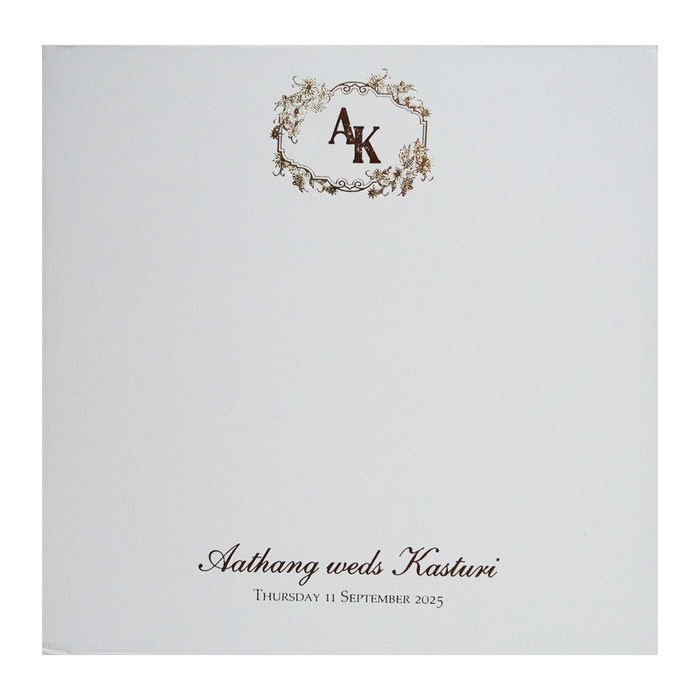 Ivory Laser Cut Padded Wedding Card-King of Cards