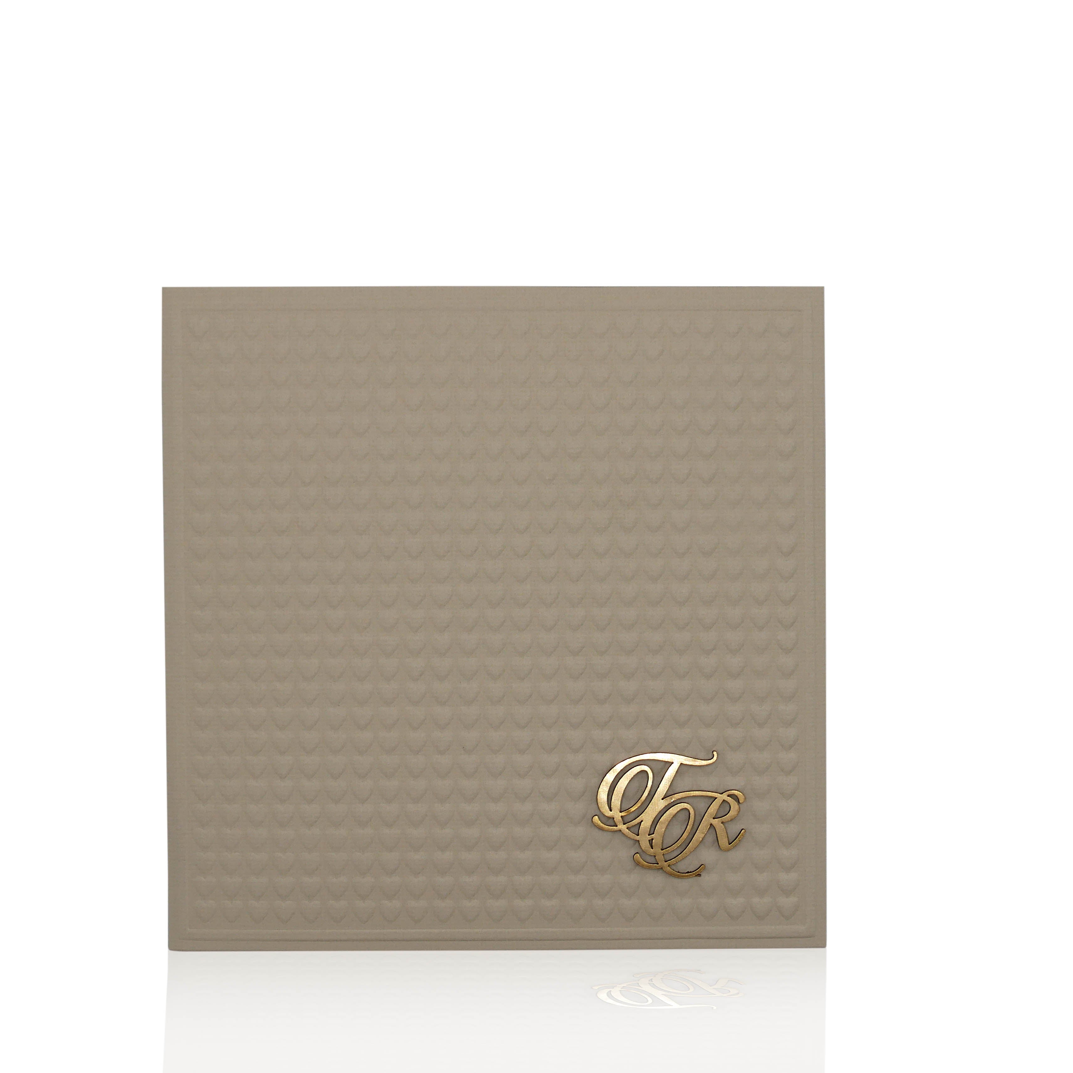 Brown embossed design padded card-KPR08450