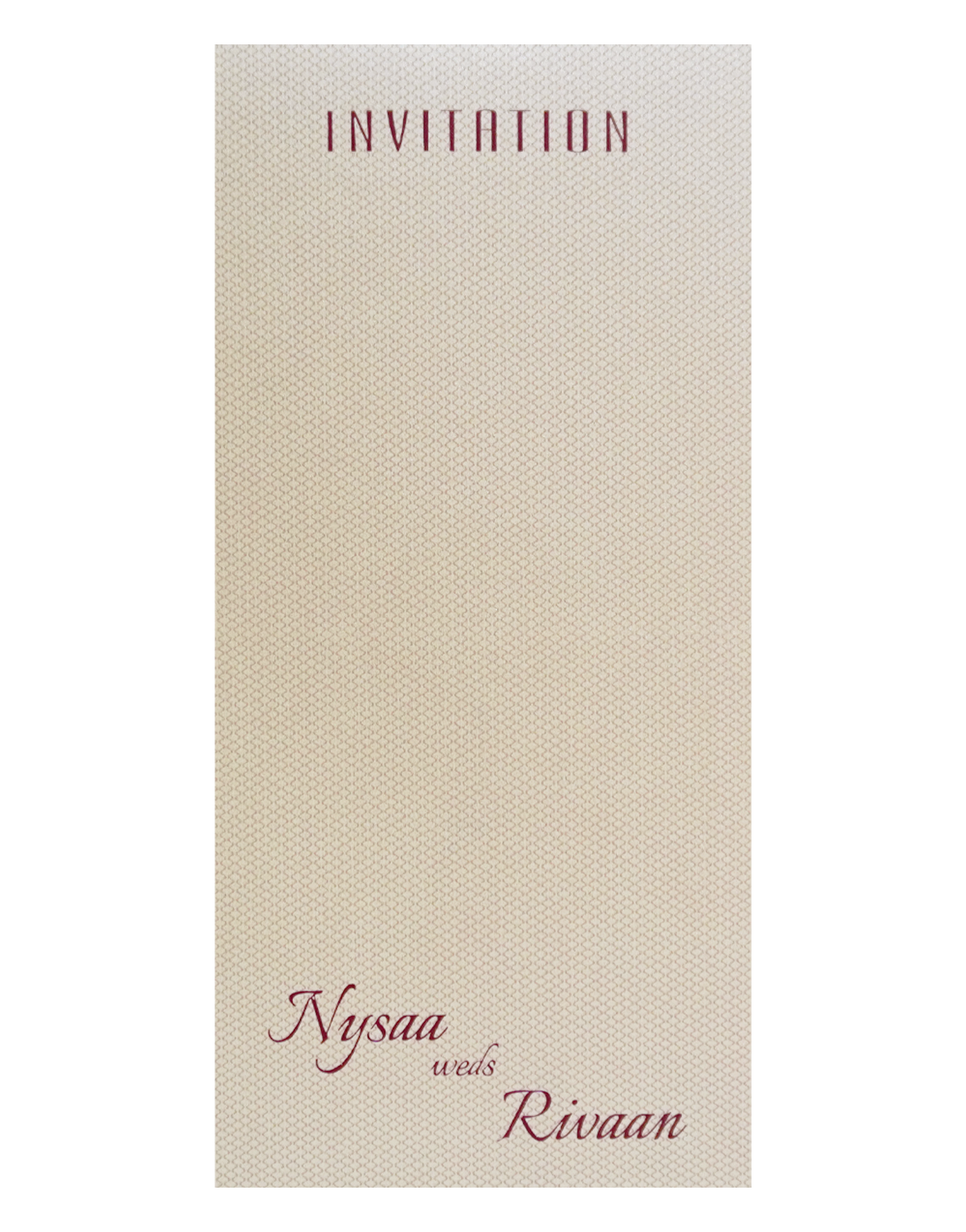 Cream Red Single Invitation Card-KRCS7220