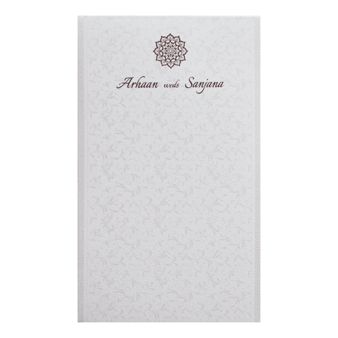 White Floral Wedding Card-KRCS7270