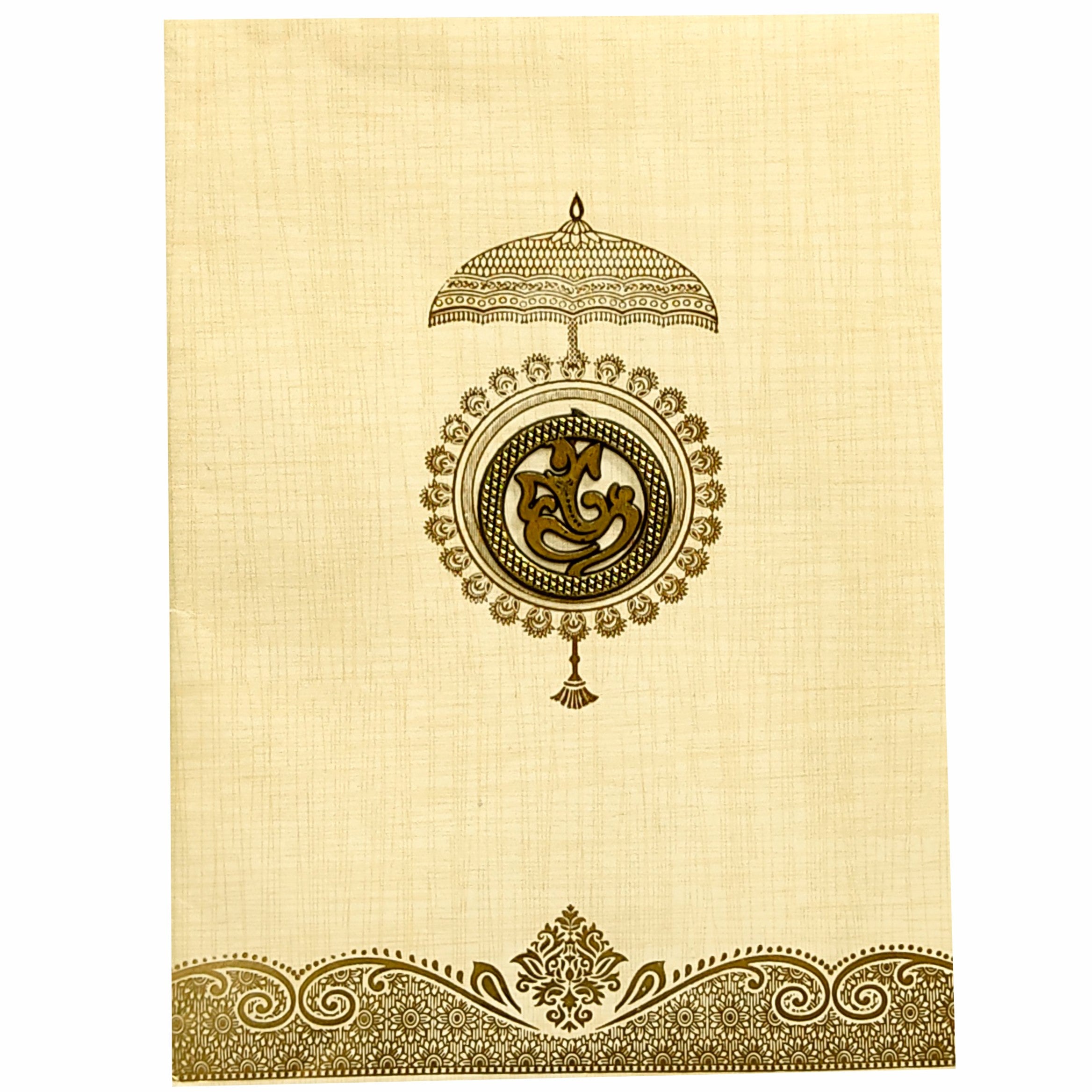 Sandal Metallic With Umbrella Design In Gold Foiling-KNCP24SG