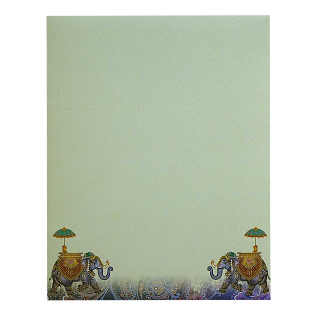 Beige Traditional Wedding Card-KNKJ1138