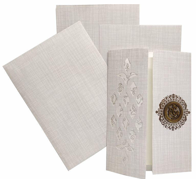 Grey Metallic Door Type Pattern With Die Cut Design-KNCP27GM-King of Cards