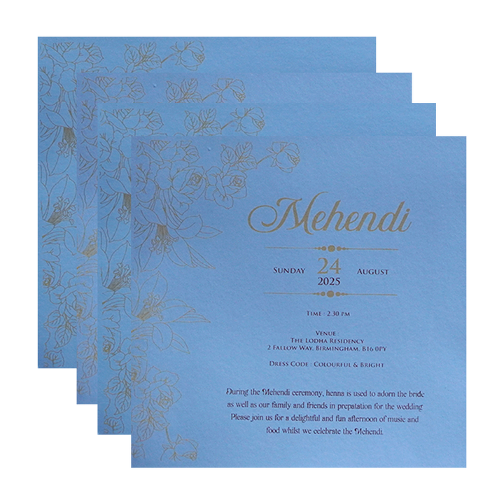 Light Blue Rose Wedding Card-King of Cards