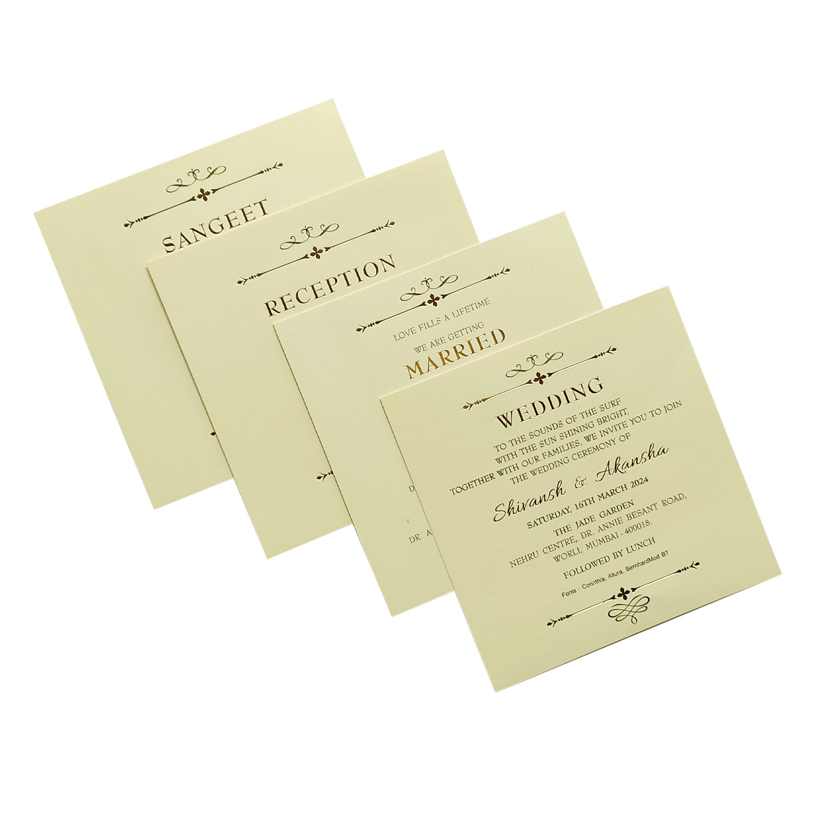 Beige Laser Cut Invitation Card-KRC29482