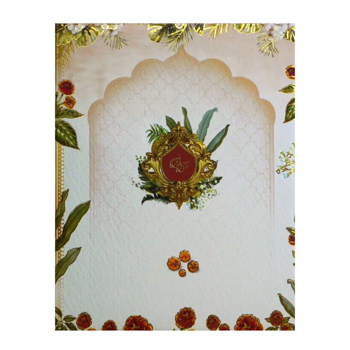 Cream Padded Wedding Card-King of Cards