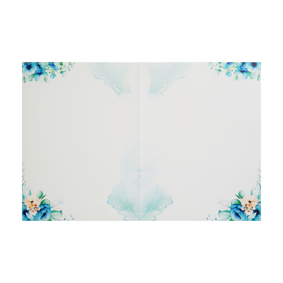 White Floral Ganesha Wedding Card-knkc4083