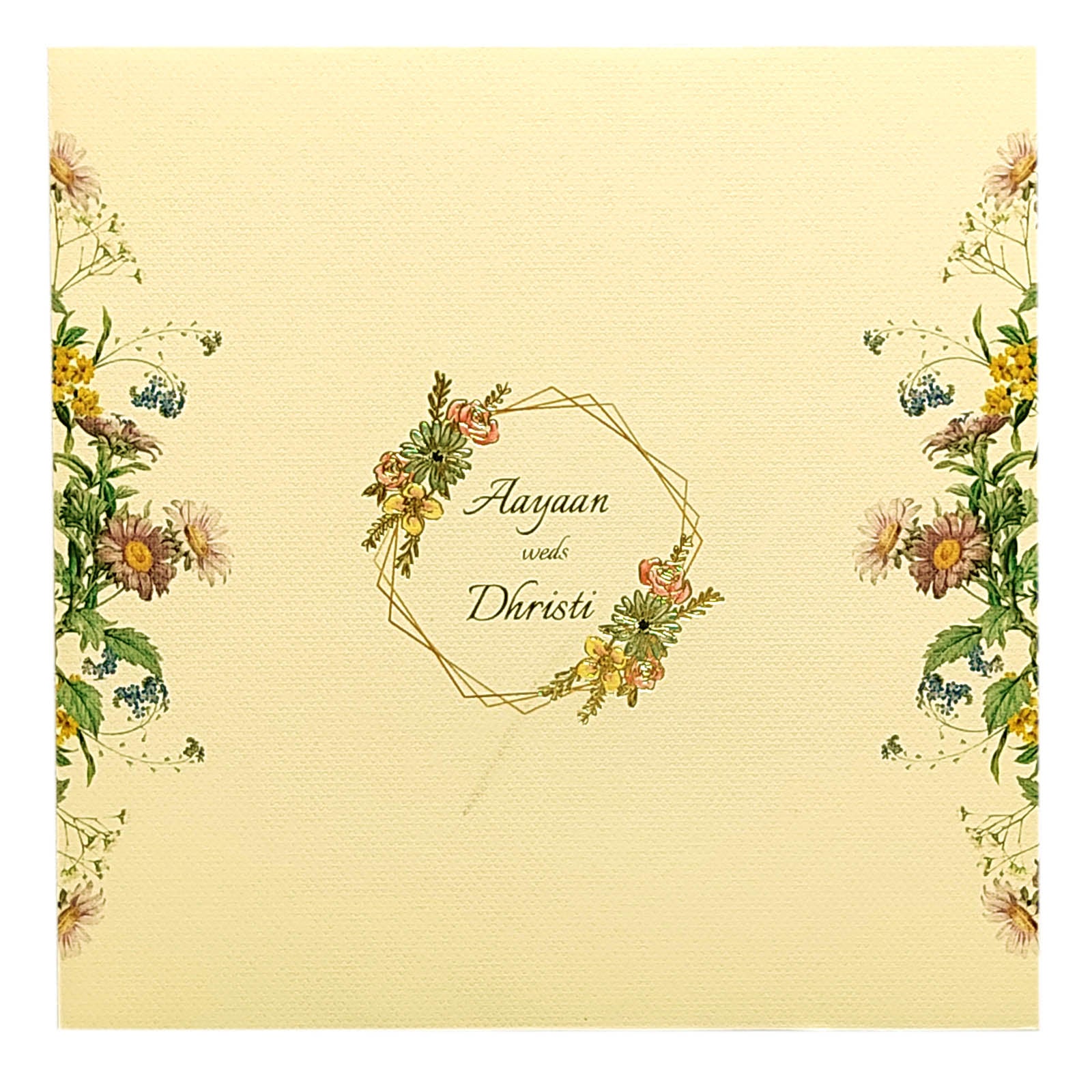 Peach Pink Floral Invitation Card-KRC29412