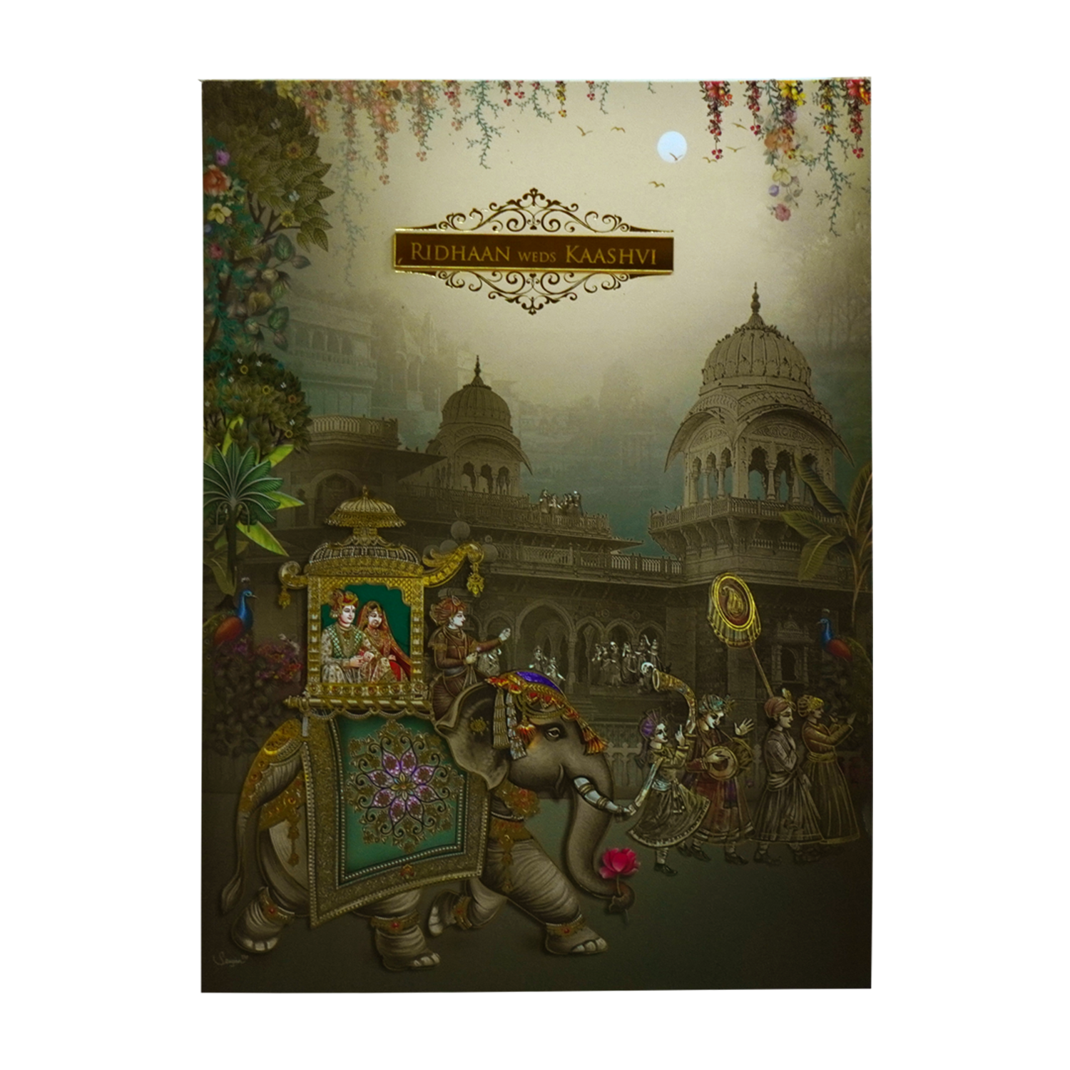 Avocado Green Wedding Card-KRC30860