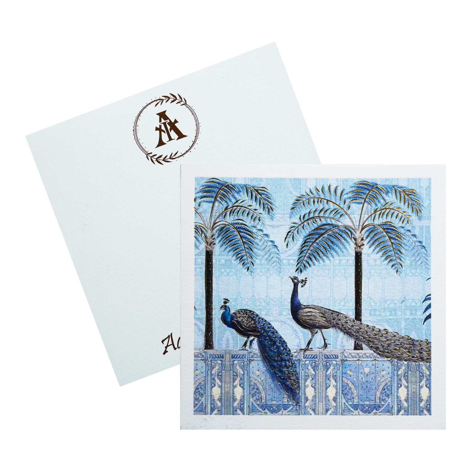 White Peacock Theme Invitation-KRC30200