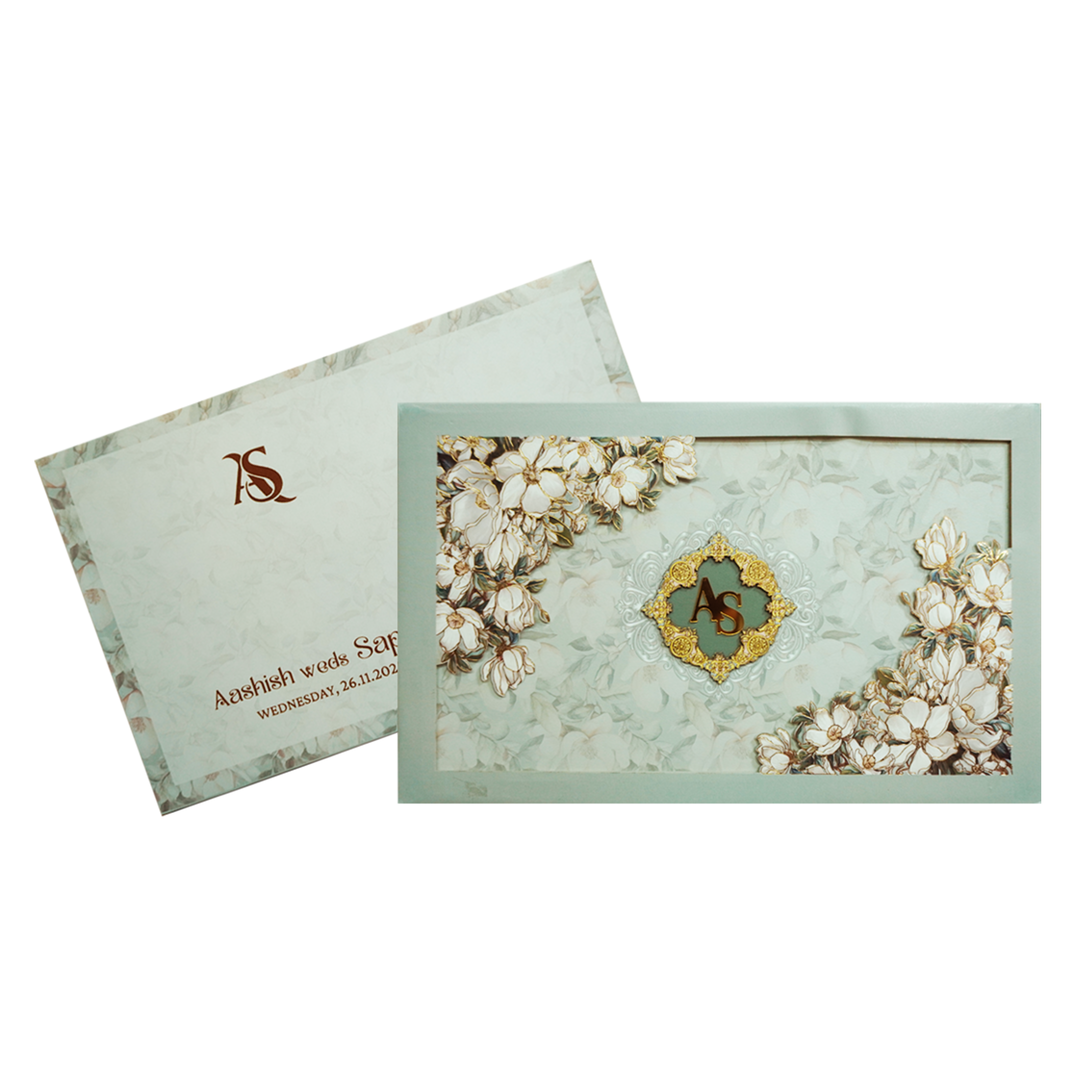 Green Laser cut Premium Invitation-KPR24170