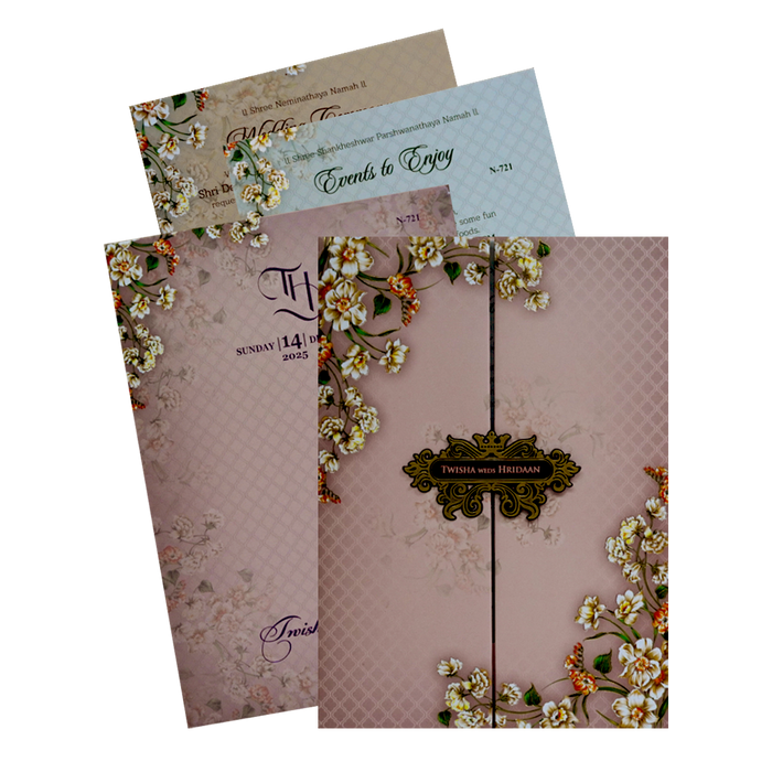 Soft Pink Padded Invitation-King of Cards