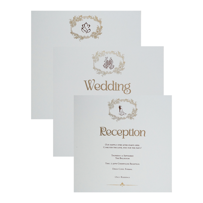 Ivory Laser Cut Padded Wedding Card-King of Cards
