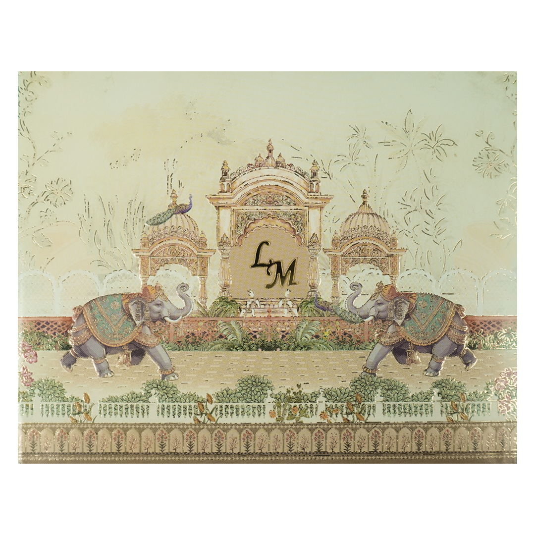 Royal Elephant Palace Wedding Card-KSSC2083