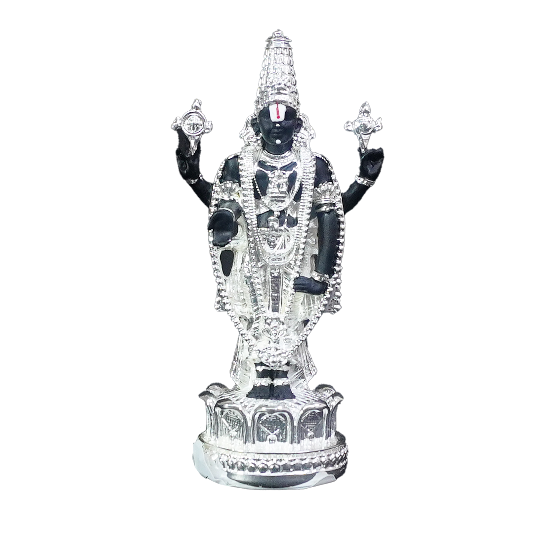 Balaji Idol in Black & German Silver Finish-GRI0050