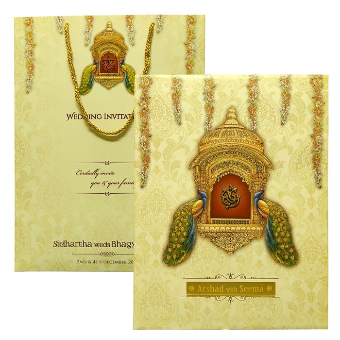 Sandal peacock premium sweet box card-King of Cards