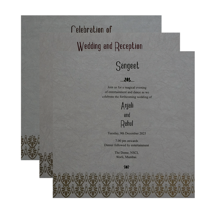Grey Golden Premium Embossed Wedding Invitation-King of Cards