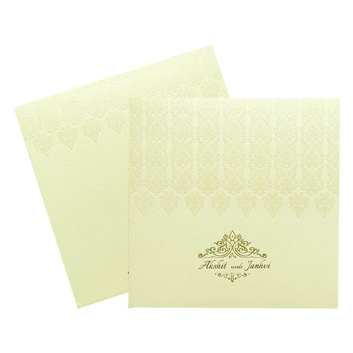 Cream White Invitation Card-King of Cards