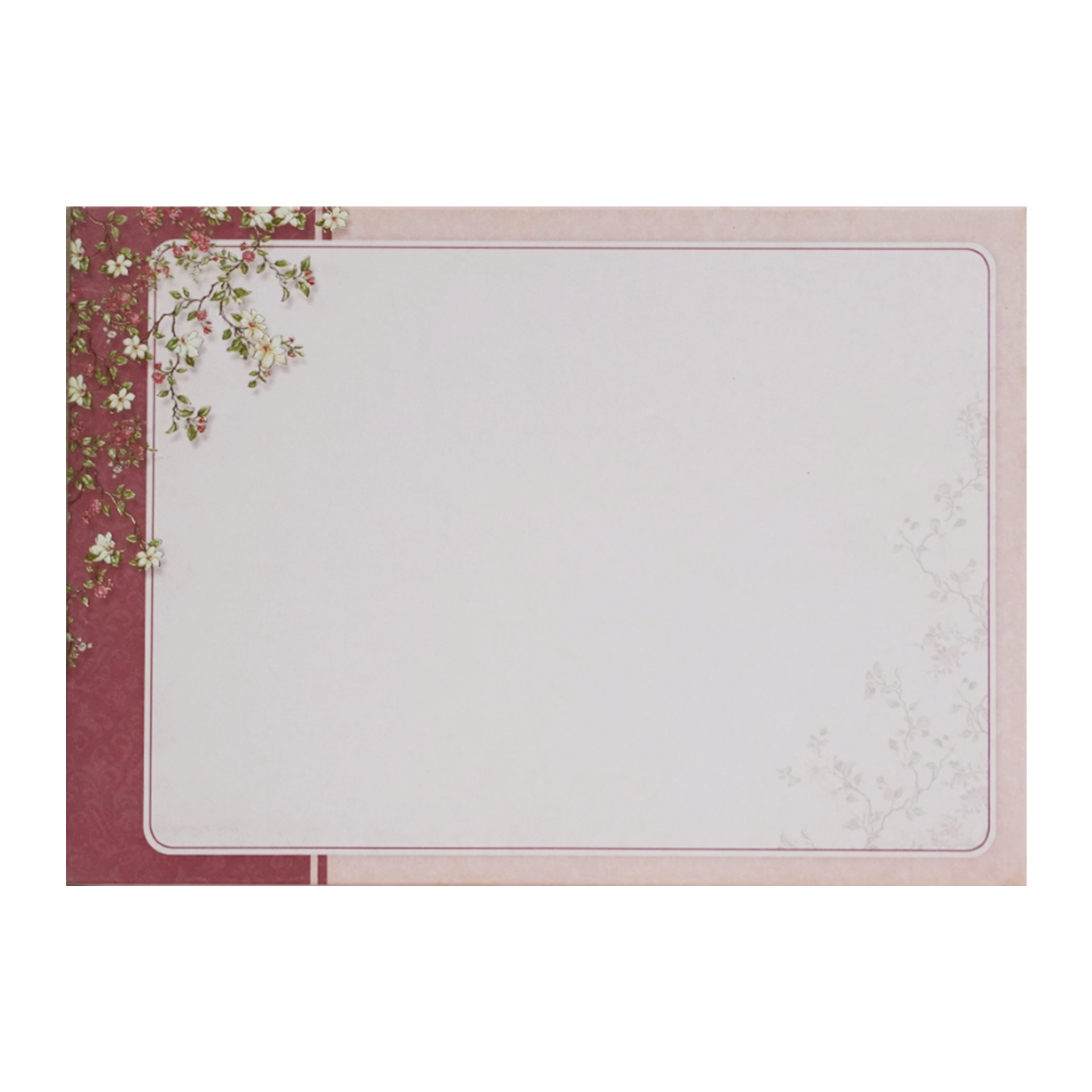 Beige Floral Door Padded Invitation Card-KAC05860