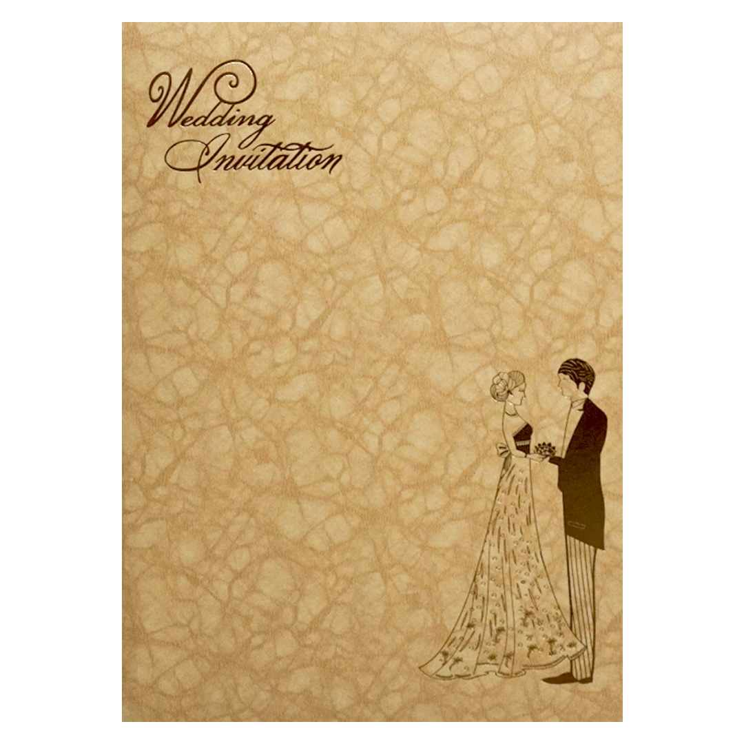 Shiny Golden Wedding Card-KNKR035B