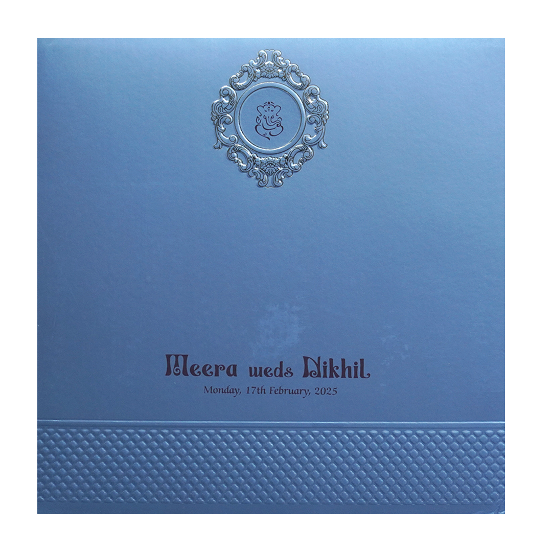 Light Blue MDF Wedding Card-KPR09200
