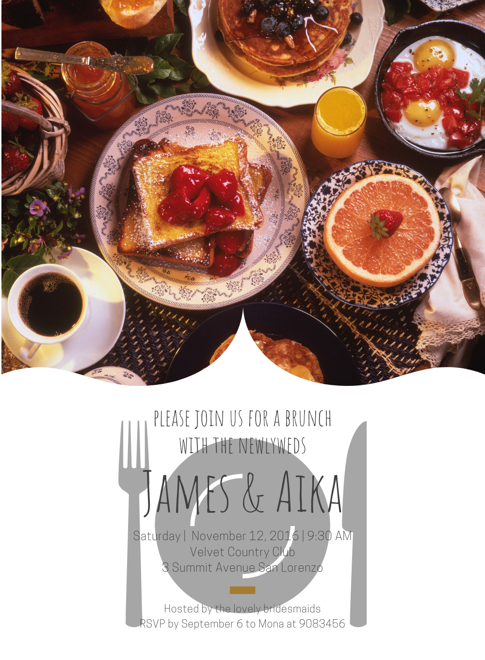 Golden Brunch Breakfast and Lunch Invitation-AABLH001