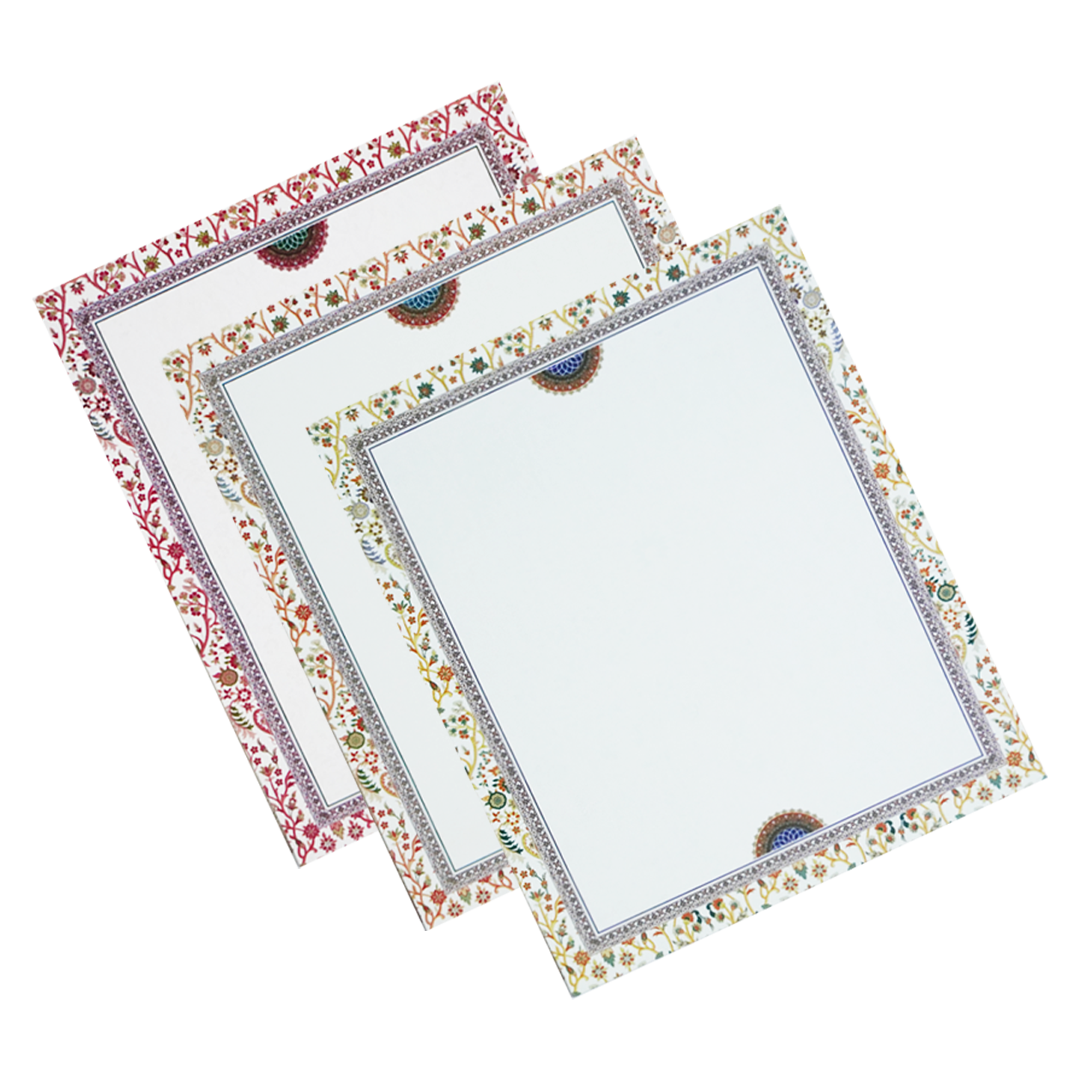 White Floral Pattern Padded Invitation Card-KAC05760