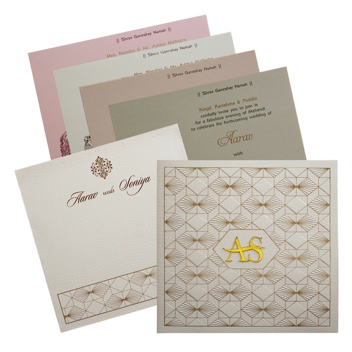 Light Pink Pattern Wedding Card-King of Cards