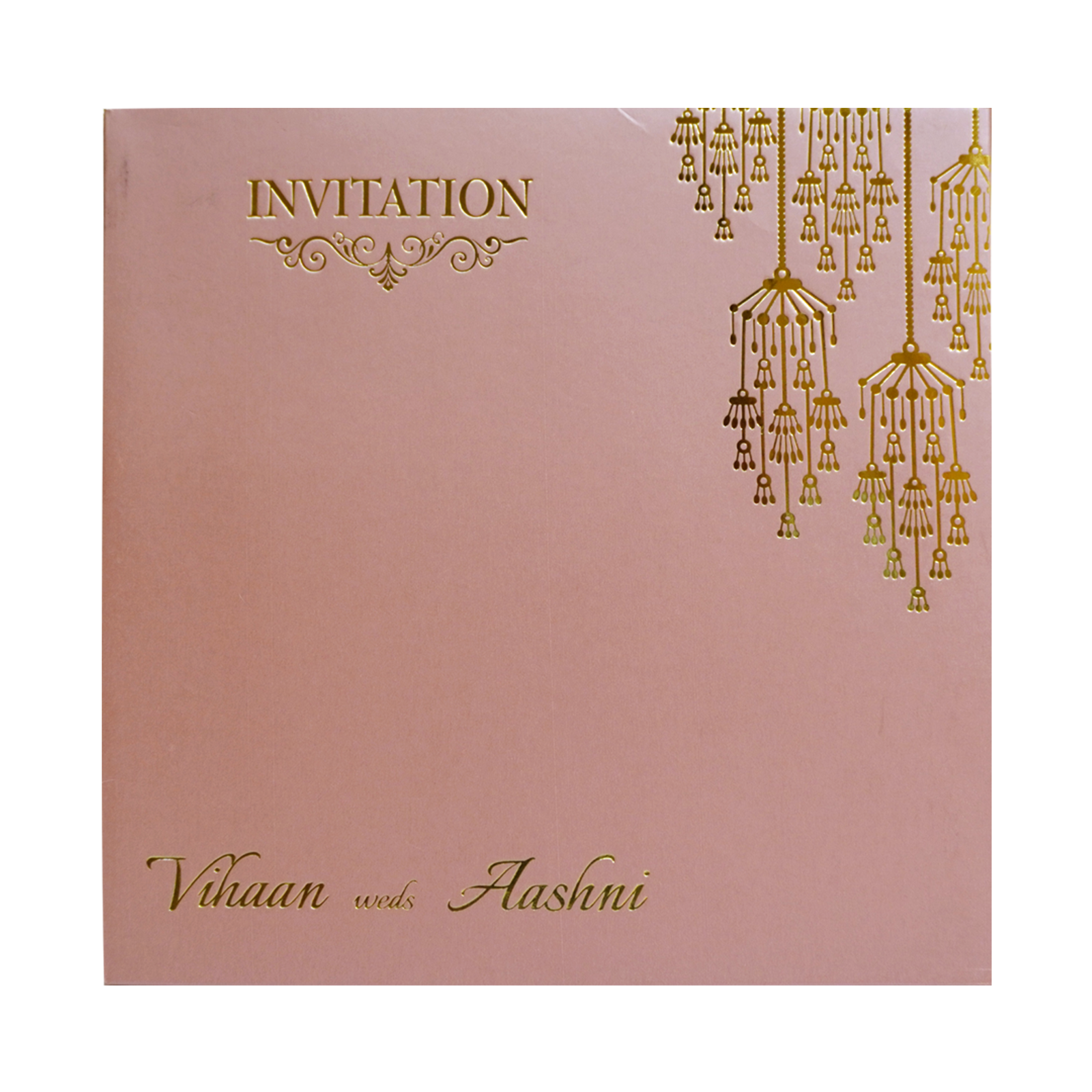 Pink Padded Wedding Card-KRC30291