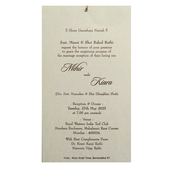 Beige Pale Pink Wedding Card-King of Cards