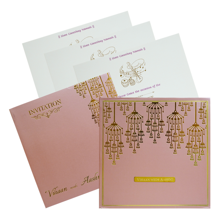 Pink Padded Wedding Card-King of Cards