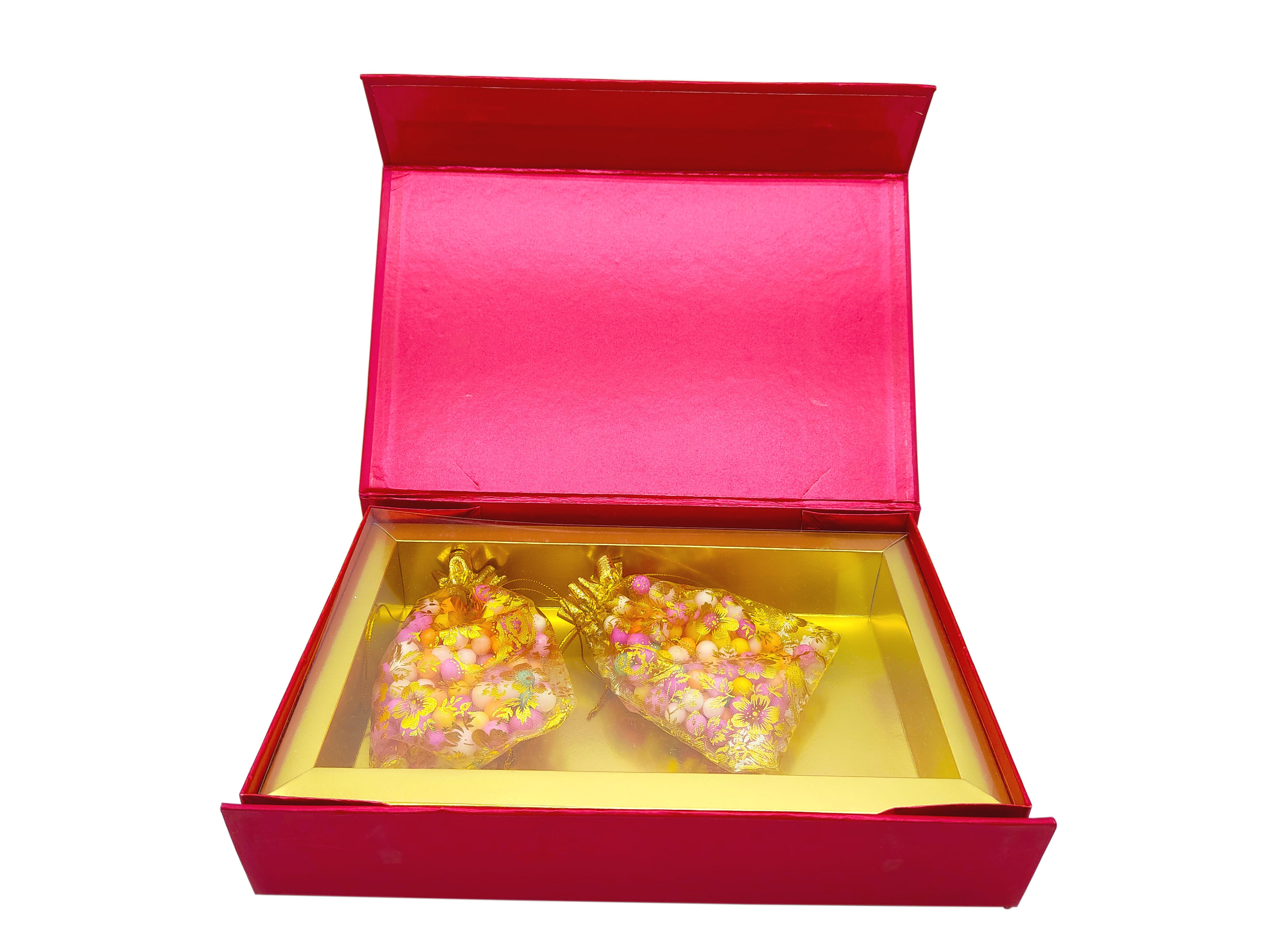 Red Ultra Premium Box Invitation Card With Bell In Gold Foiling-KNKUP044